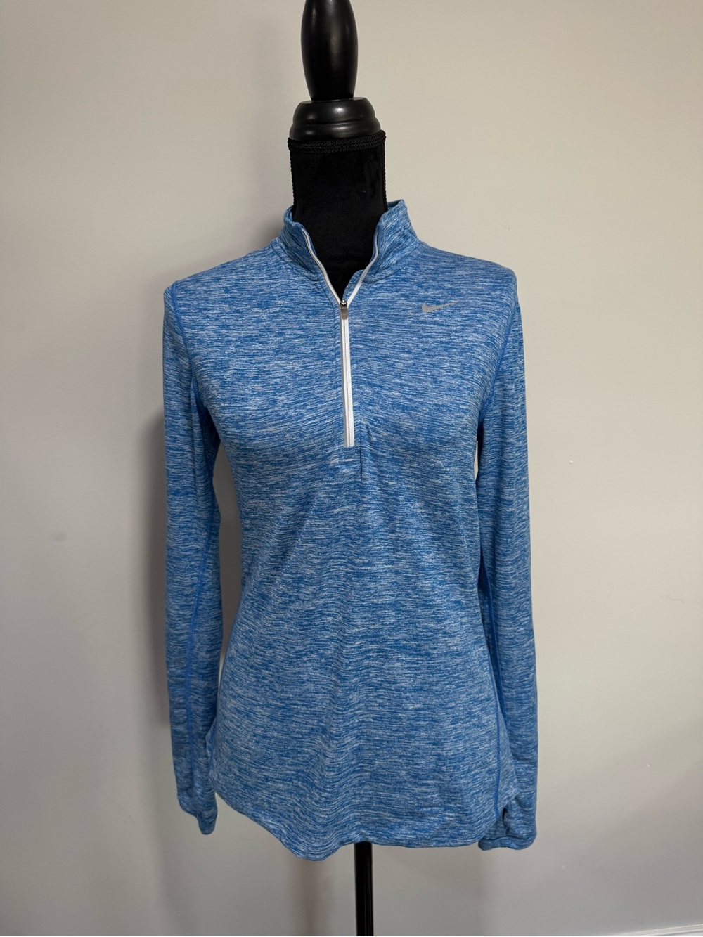 Nike Light Blue Heather Quarter-Zip Performance Pullover
